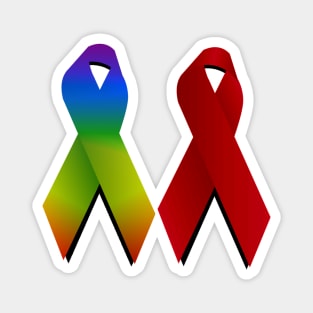 LGBTQ Gay and Aids Support ribbons Magnet