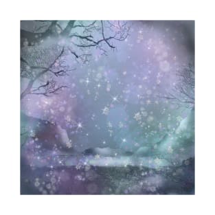 snowfall at the edge of the dark forest T-Shirt