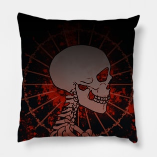 (Red) Skeleton Side-Profile Pillow