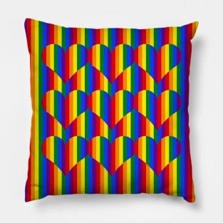 LGBT Striped Hearts Pillow