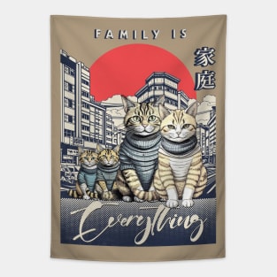 Cat Wearing A Sweater Kawaii Neko Japanese Tapestry