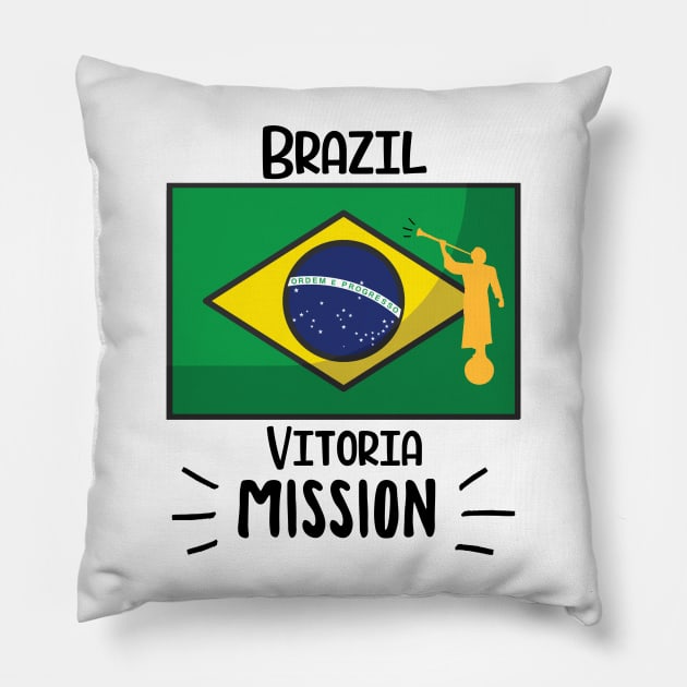 Brazil Vitoria Mormon LDS Mission Missionary Gift Idea Pillow by TruckerJunk