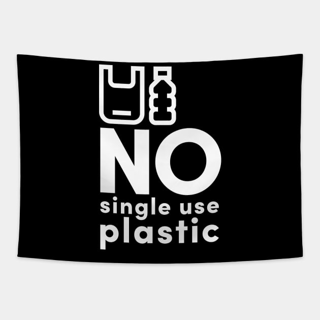 No to single use plastic Tapestry by Claudiaco