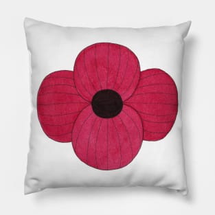 Red Ink Poppy Pillow