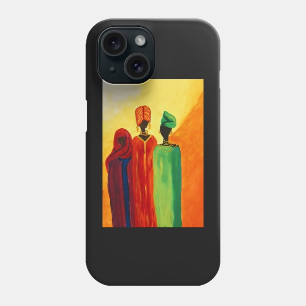 Original Artwork Acrylic Painting African Ladies Phone Case by CrazyCraftLady