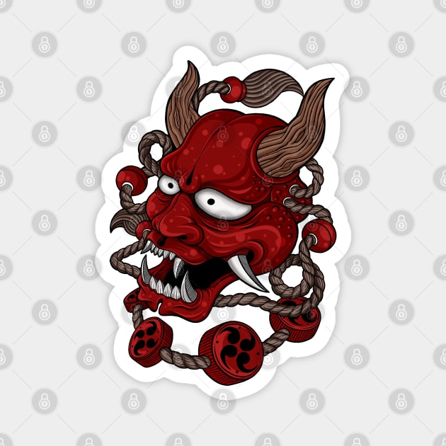 Oni Mask Magnet by DMD Art Studio