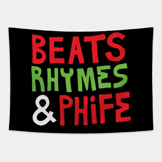 Beats Rhymes & Phife Tapestry by LunaGFXD