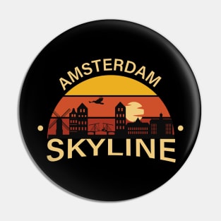 Best Amsterdam Skyline print Pin