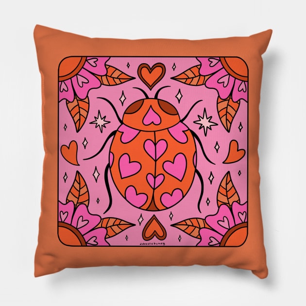 Valentine Ladybug Pillow by Doodle by Meg