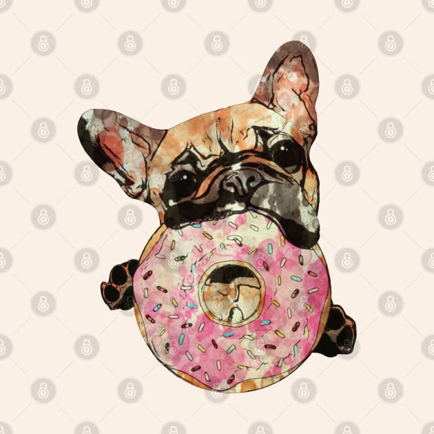 French bulldog sweet donut for frenchie lover by Collagedream