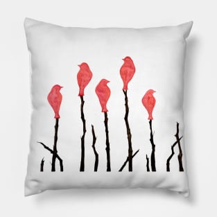 Birds of a pink feather Pillow