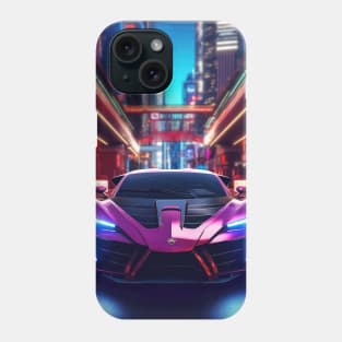 Asian Neon City Sports Car Phone Case