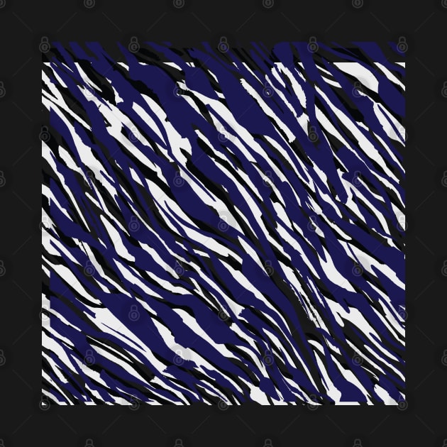 Zebra Print-Retro Modern- Abstract Pattern Square in Black ,White and Blue by Gold Turtle Lina