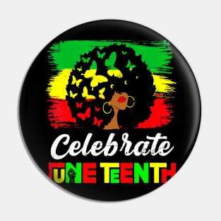 Juneteenth Afro Woman Black Queen African American Melanin Pin