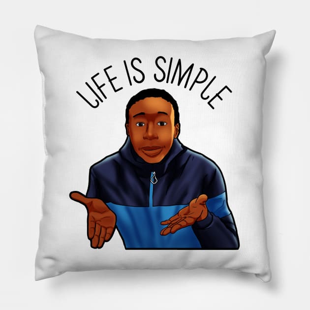 khaby lame life is simple Pillow by Oyeplot