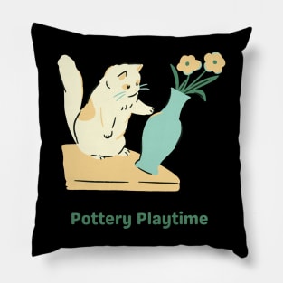 Cat 'Pottery Playtime Pillow