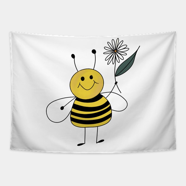 Bee and Flower Tapestry by Idanitee