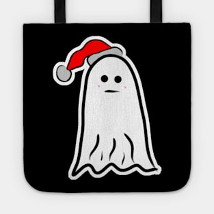 Ghost Wearing Santa Hat Tote