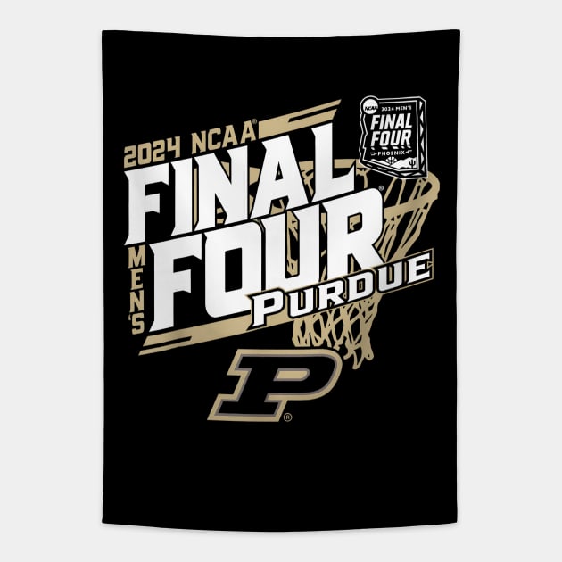 Purdue Boilermakers Final Four 2024 College Basketball Tapestry by YASSIN DESIGNER