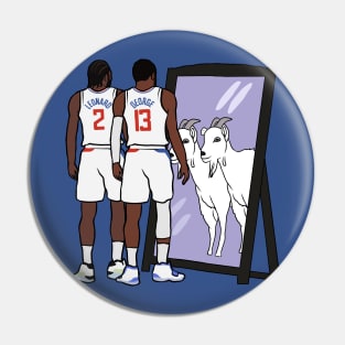 Kawhi Leonard and Paul George Mirror GOATs Pin