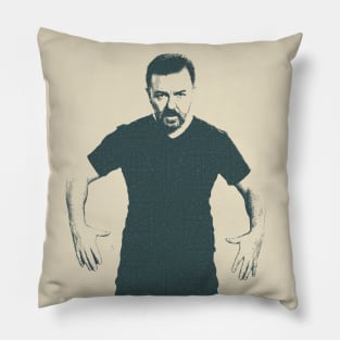 Comedy Legend  Ricky Gervais Portrait Pillow