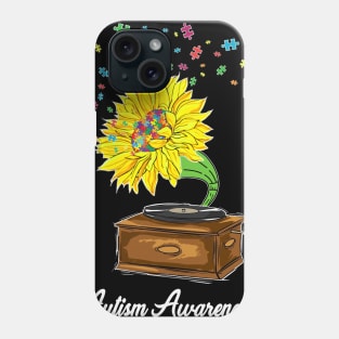 Autism Awareness Sunflower Music Box Phone Case