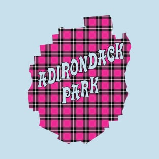 Hot Pink Plaid Adirondack Park w/ Text T-Shirt