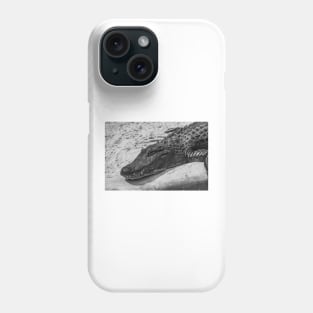 Relaxing Alligator black and white Phone Case