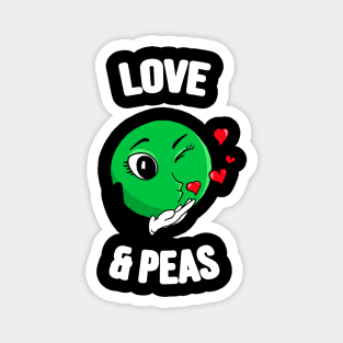 Love & Peas Funny Pea Love Pun Vegetable Magnet