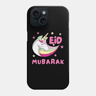 Eid Mubarak Gift for Kids and Mom Girls Eid Mubarak Unicorn Phone Case