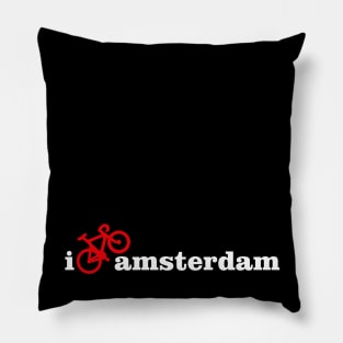 I Bike Amsterdam - White and Red Pillow