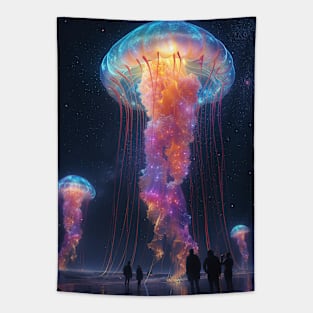 Night Jellyfish Tapestry