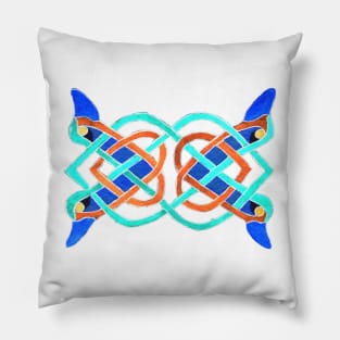 Celtic tracery 4 colors Pillow