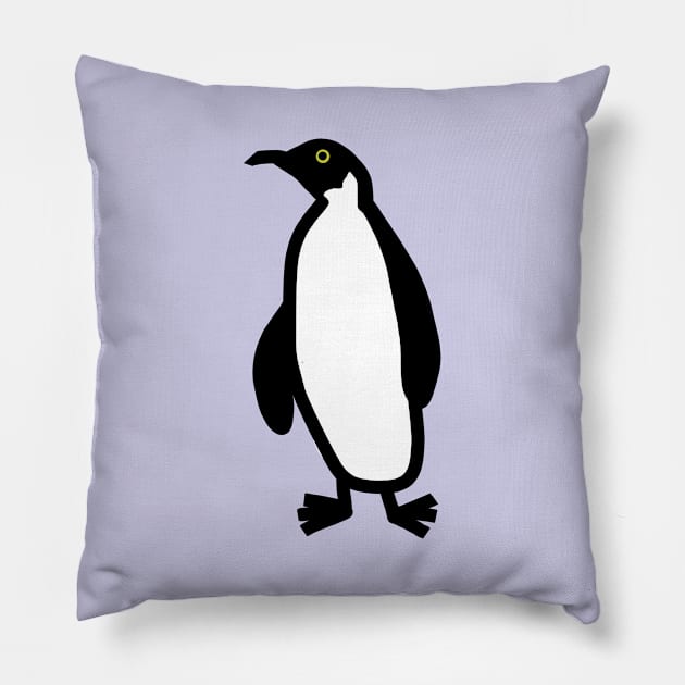 Cute Animals Penguin Doodle Pillow by ellenhenryart