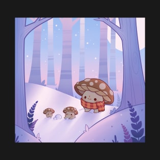 Mushrooms in a winter forest T-Shirt