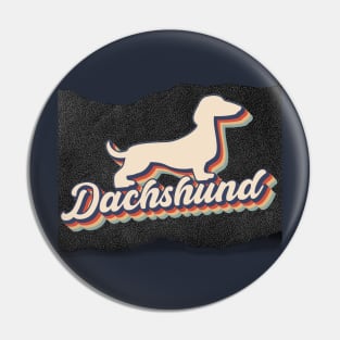 Dachshund on Black Leather Look Pin