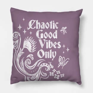 Chaotic Good Vibes Floral Pillow