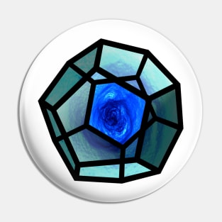 Galaxy space geometry concept: blue Platonic solid Pin