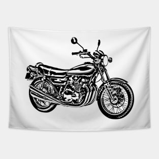 Z1 900 Motorcycle Sketch Art Tapestry