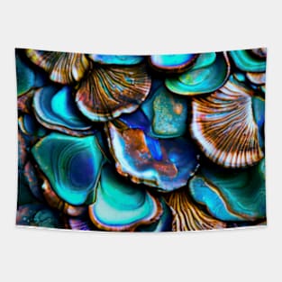 An Aquamarine Shell Texture Desing Tapestry