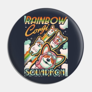 Rainbow Corgi Squad Pin