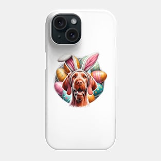 Wirehaired Vizsla Sports Bunny Ears for Easter Joy Phone Case