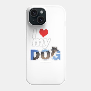 I love (heart) my dog - husky oil painting wordart Phone Case