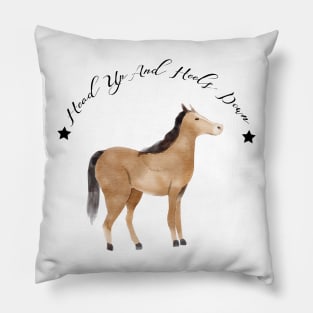 Head Up And Heels Down Gifts Horse Lovers Racing Pillow