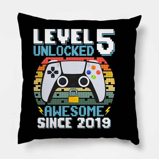 Level 5 Unlocked Awesome Since 2019 Pillow by Asg Design