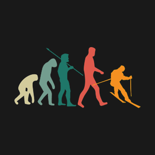 Vintage Retro Ski lover evolution T-Shirt