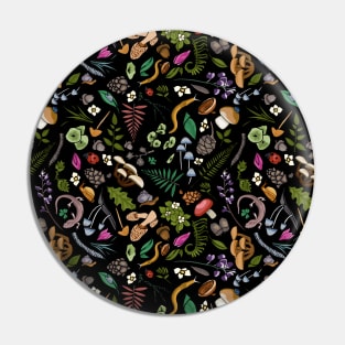 Flora and Fauna From The Redwood Forest Floor Pin