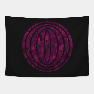 Burgundy Pattern with Random Shapes and Lines Tapestry