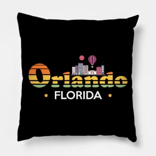 Orlando Florida Skyline Design Pillow