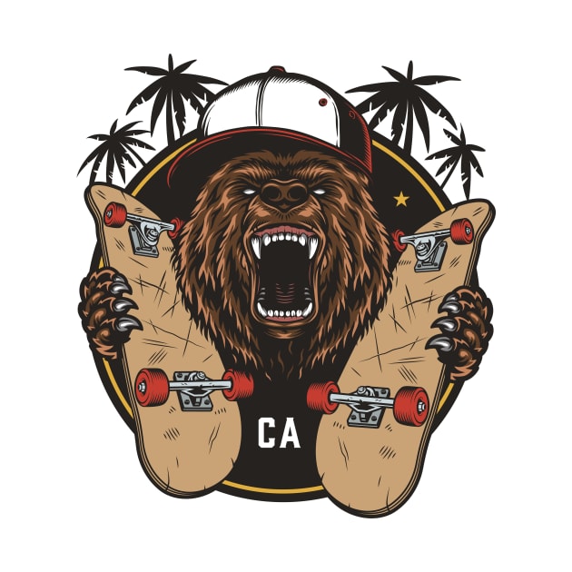 california skate bear by ramonagbrl